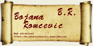 Bojana Romčević vizit kartica